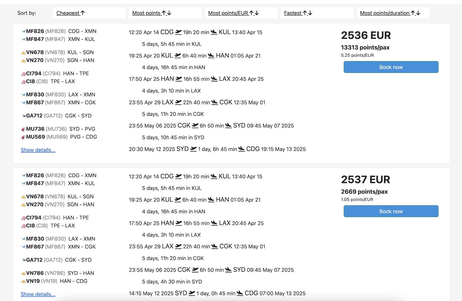 round the world ticket skyteam